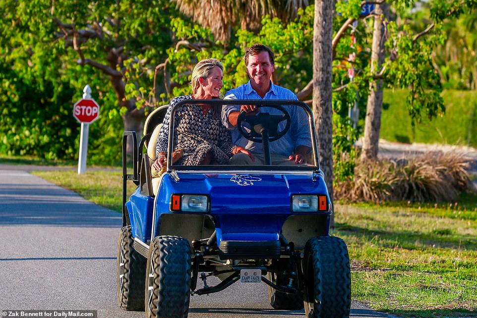 'Retirement is going great so far,' chuckled Carlson, 53, as he emerged from his $5.5 million beach home in Boca Grande, Florida on Tuesday night with wife Susan