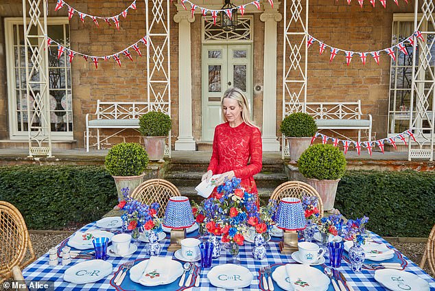 Top table: Events guru Emma Gold recommends Mrs Alice (founder Alice Naylor-Leyland pictured) for royal blue tablescaping