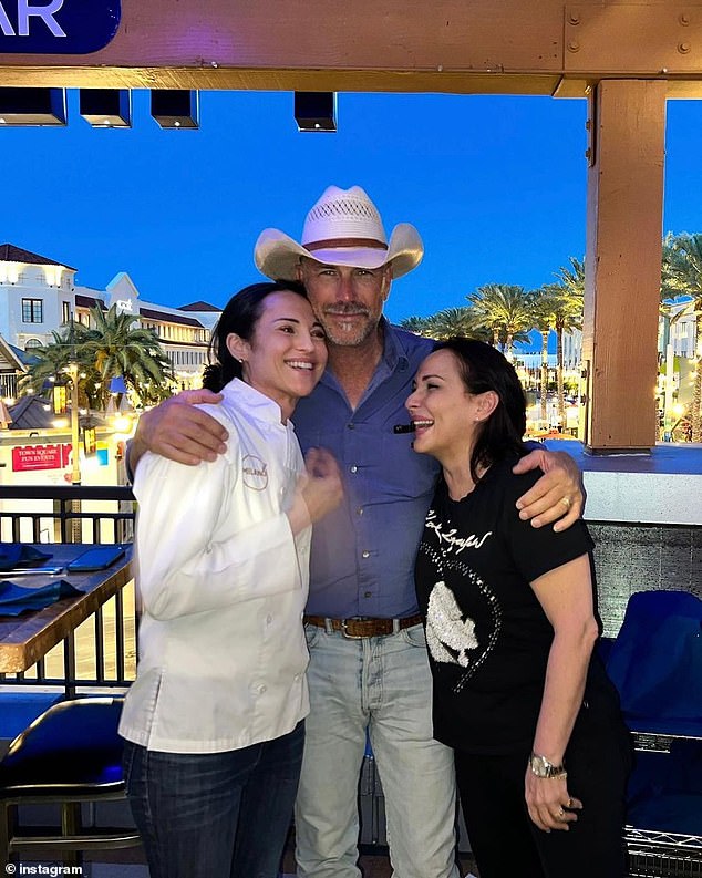 Kevin Costner was pictured at the Milano Restaurant and Bar in Las Vegas, wearing his wedding ring as he cuddled two women, just a day before his wife filed for divorce